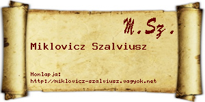 Miklovicz Szalviusz névjegykártya